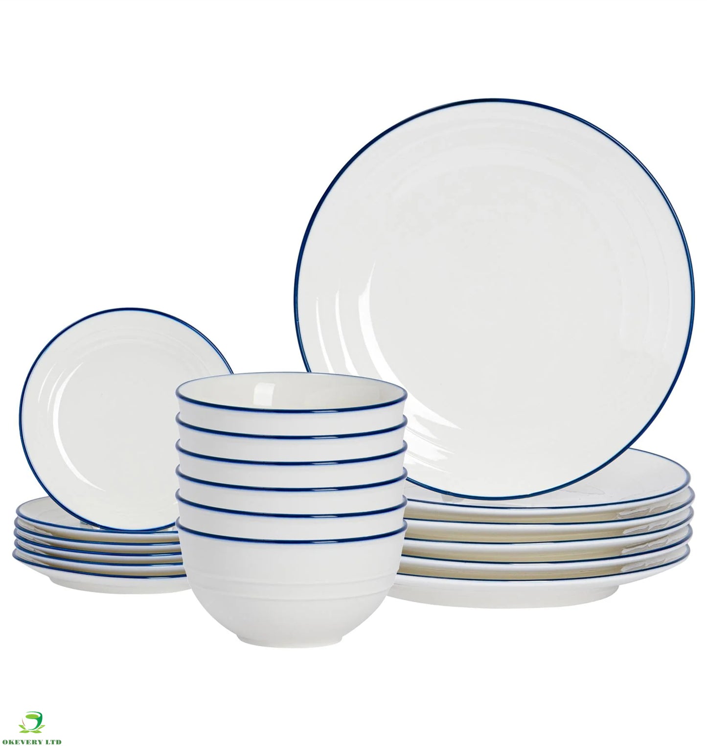 Brea 18-piece porcelain dinnerware set
