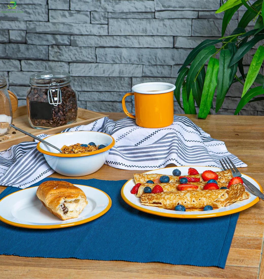 Topanga 16-piece enamelware tableware set
