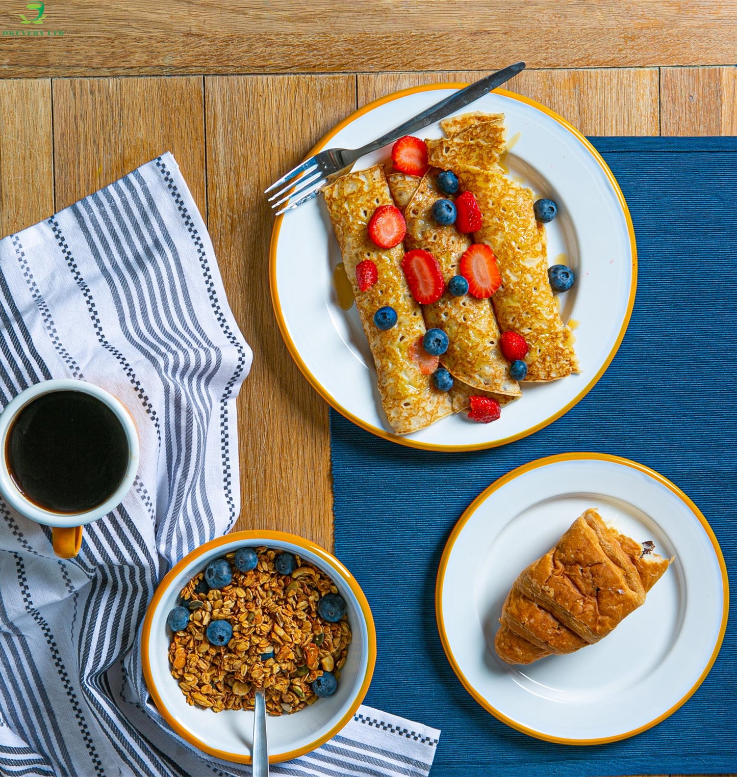 Topanga 16-piece enamelware tableware set