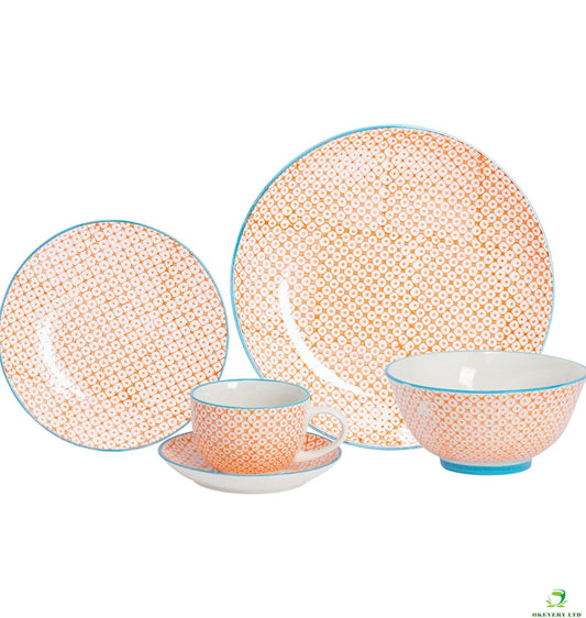 Laguna Printed Pottery Dinnerware (30-Piece Set)