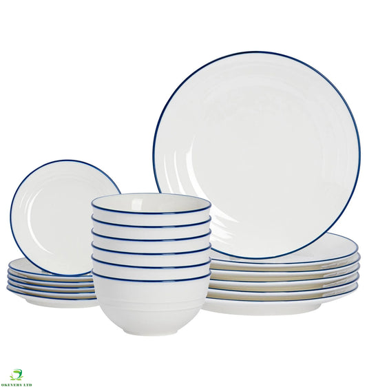 Brea 18-piece porcelain dinnerware set
